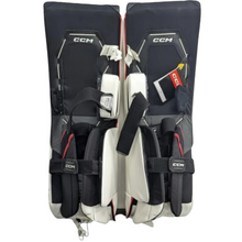 Load image into Gallery viewer, CCM Goalie Leg Pads CCM Axis 2 Senior White/Black/Red 2022 back of both pads
