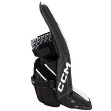 Load image into Gallery viewer, CCM Goalie Leg Pads CCM Axis 2.9 Source Exclusive Senior White/White/Black/Black 2022 side of right pad facing right
