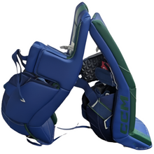 Load image into Gallery viewer, CCM Goalie Leg Pads CCM EFLEX 6 Intermediate Royal/Green side facing right of both pads
