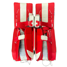 Load image into Gallery viewer, CCM Goalie Leg Pads CCM EFLEX 6 Senior Red/White (Canada) back of both
