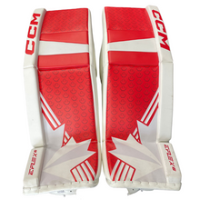 Load image into Gallery viewer, CCM Goalie Leg Pads CCM EFLEX 6 Senior Red/White (Canada) front of both
