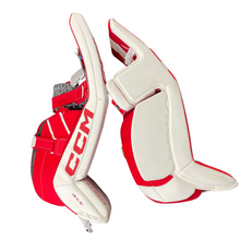 Load image into Gallery viewer, CCM Goalie Leg Pads CCM EFLEX 6 Senior Red/White (Canada) side of both facing right

