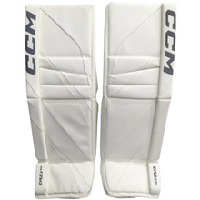 Load image into Gallery viewer, CCM Goalie Leg Pads CCM EFLEX 6.9 (Source Exclusive) Intermediate White/White 2023 front of both pads
