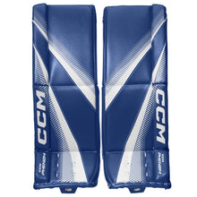 Load image into Gallery viewer, CCM Goalie Leg Pads CCM Phenom Source Exclusive (2025) Junior White/Royal front
