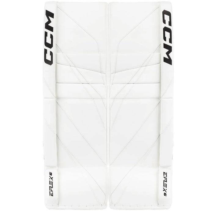 CCM Goalie Leg Pads CCM S23 Extreme Flex 6 Senior White/White/White/White front of both pads