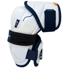 Load image into Gallery viewer, CCM Hockey Elbow Pads CCM Tacks Vector Premier Source Exclusive (2024) Senior White/Royal side facing left
