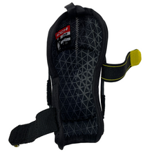 Load image into Gallery viewer, CCM Hockey Elbow Pads CCM Tacks Vector Source Exclusive (2023) Youth Black/White back showing interior (straps not secured)
