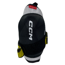 Load image into Gallery viewer, CCM Hockey Elbow Pads CCM Tacks Vector Source Exclusive (2023) Youth Black/White front
