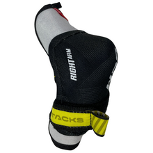 Load image into Gallery viewer, CCM Hockey Elbow Pads CCM Tacks Vector Source Exclusive (2023) Youth Black/White side facing right
