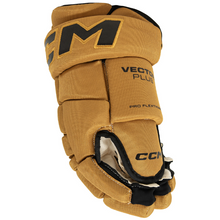 Load image into Gallery viewer, CCM Hockey Gloves CCM Tacks Vector Plus Source Exclusive (2024) Senior Tan/Black side showing thumb
