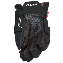 Load image into Gallery viewer, CCM Hockey Gloves CCM Tacks Vector Source Exclusive (2023) Junior Black/White front (palm)

