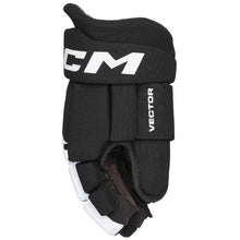 Load image into Gallery viewer, CCM Hockey Gloves CCM Tacks Vector Source Exclusive (2023) Youth Black/White side showing thumb
