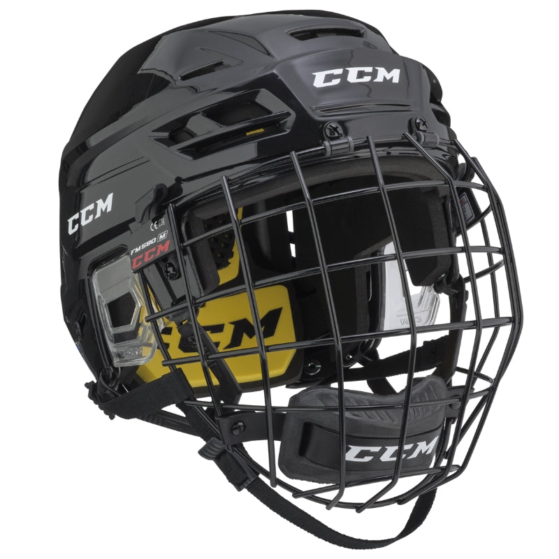 CCM Hockey Protective Gear CCM Tacks 210 Combo Hockey Helmet Senior HT210C:SR Black