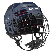 Load image into Gallery viewer, CCM Hockey Protective Gear CCM Tacks 70 Combo Hockey Helmet Junior HT70C:JR Navy
