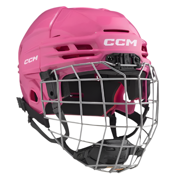 CCM Hockey Protective Gear CCM Tacks 70 Combo Hockey Helmet Junior HT70C:JR Pink