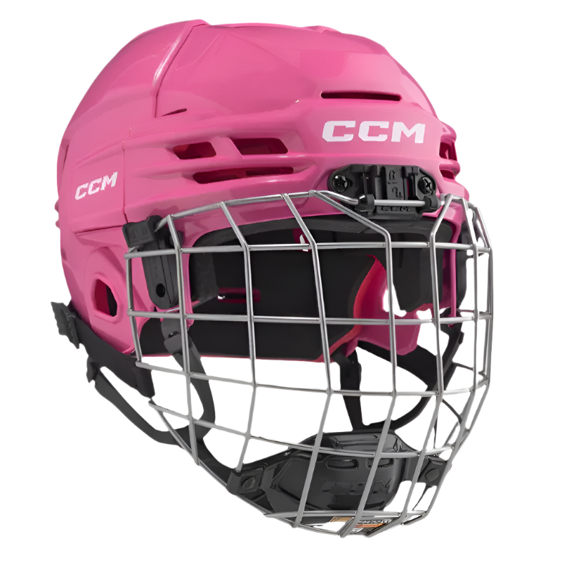 CCM Hockey Protective Gear CCM Tacks 70 Combo Hockey Helmet Junior HT70C:JR Pink