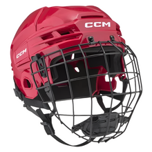 Load image into Gallery viewer, CCM Hockey Protective Gear CCM Tacks 70 Combo Hockey Helmet Junior HT70C:JR Red
