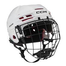 Load image into Gallery viewer, CCM Hockey Protective Gear CCM Tacks 70 Combo Hockey Helmet Junior HT70C:JR White
