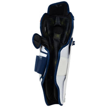 Load image into Gallery viewer, CCM Hockey Shin Guards CCM Tacks Vector Premier Source Exclusive (2024) Junior White/Blue back showing interior
