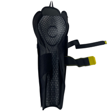 Load image into Gallery viewer, CCM Hockey Shin Guards CCM Tacks Vector Source Exclusive (2023) Senior Black back showing interior (with straps not in place)
