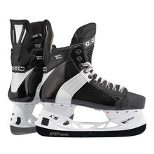 Load image into Gallery viewer, CCM Hockey Skates CCM Tacks 652 Pro Senior Black back of one skate and side of the other facing right

