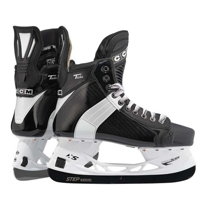 CCM Hockey Skates CCM Tacks 652 Pro Senior Black back of one skate and side of the other facing right