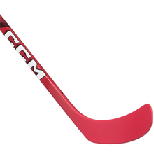 Load image into Gallery viewer, CCM Hockey Sticks CCM JetSpeed FT7 Grip (2024) Youth Red/Black diagonal side with blade close-up pointing right