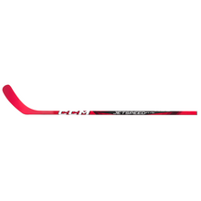 Load image into Gallery viewer, CCM Hockey Sticks CCM JetSpeed FT7 Grip (2024) Youth Red/Black horizontal side with blade pointing to the upper-left
