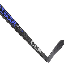 Load image into Gallery viewer, CCM Hockey Sticks CCM Ribcor Trigger 9K (2024) Junior Black/Blue/Purple close-up of diagonal shaft with blade pointing to the upper-right
