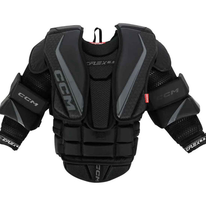 CCM Ice Hockey Goalie Chest Protectors CCM S23 Extreme Flex E6.5 Junior Black front