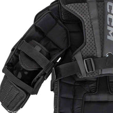 Load image into Gallery viewer, CCM Ice Hockey Goalie Chest Protectors CCM S23 Extreme Flex E6.9 (Source Exclusive) Senior Black back close-up of left arm
