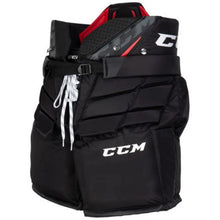 Load image into Gallery viewer, CCM Ice Hockey Goalie Pants CCM 1.5 Junior Black front side facing left
