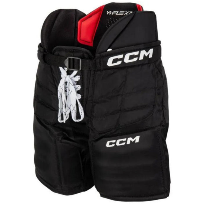 CCM Ice Hockey Goalie Pants CCM S22 YTFlex 3 Youth Black front side facing left