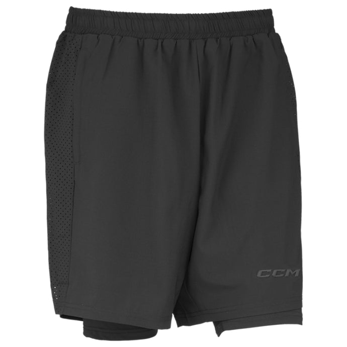 CCM Training Apparel CCM 2 in 1 Training Shorts Senior Black