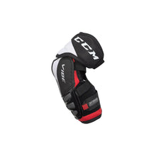 Load image into Gallery viewer, side view white black CCM S23 Jetspeed Vibe Ice Hockey Elbow Pads - Senior
