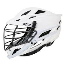 Load image into Gallery viewer, side view white Cascade XRS Pro Chrome Lacrosse Helmet
