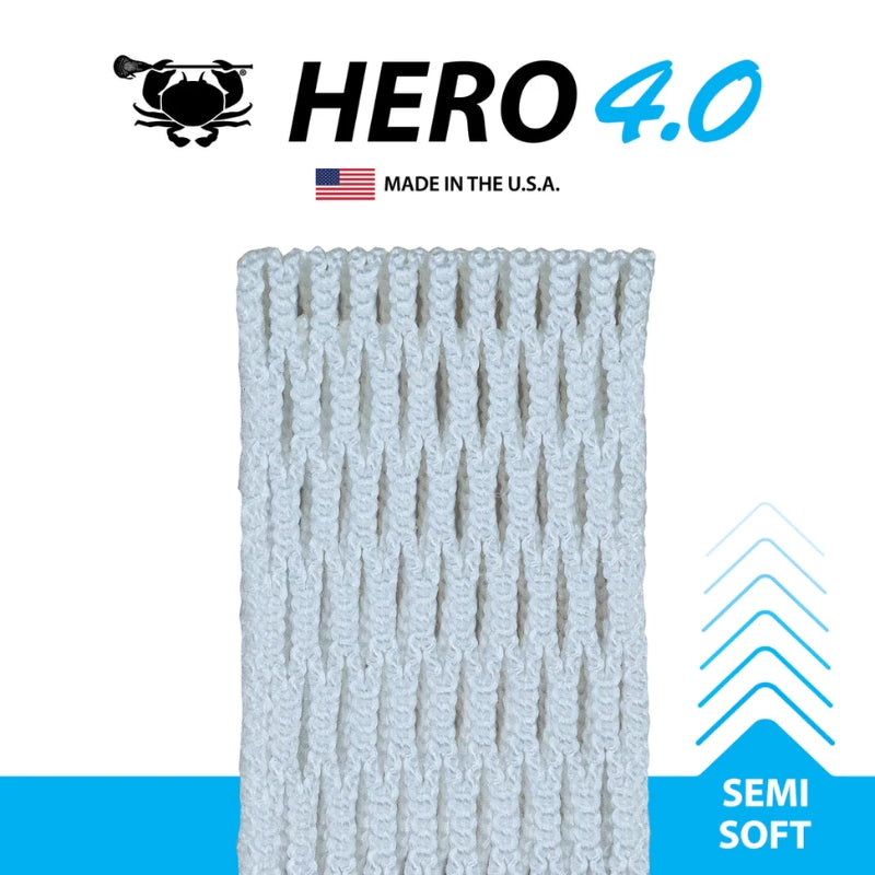 ECD Lacrosse Accessories ECD Hero 4.0 Semi-Soft Lacrosse Mesh White