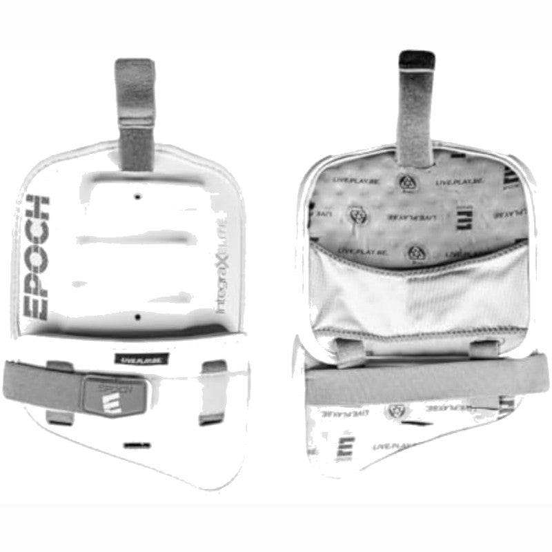 Epoch Lacrosse Bicep Pads Epoch Integra X Elite Senior White front and back