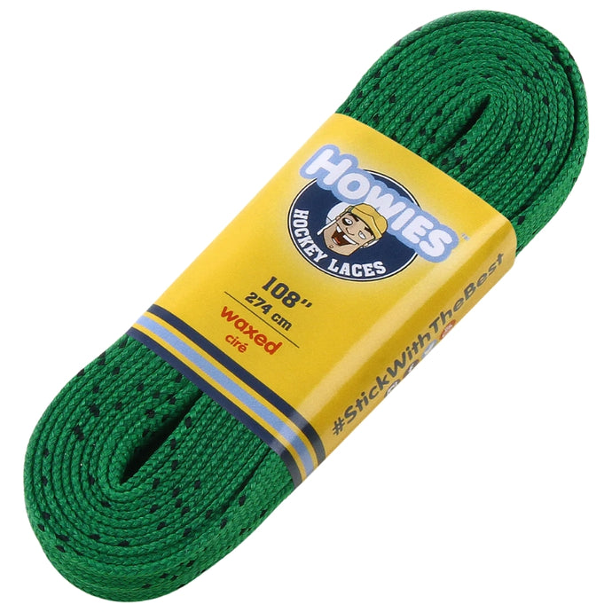 Howies Skate Accessories Howies Coloured Waxed Hockey Skate Laces Green 72