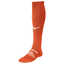 Load image into Gallery viewer, Mizuno Baseball Socks Mizuno Performance OTC Adult orange side front facing left
