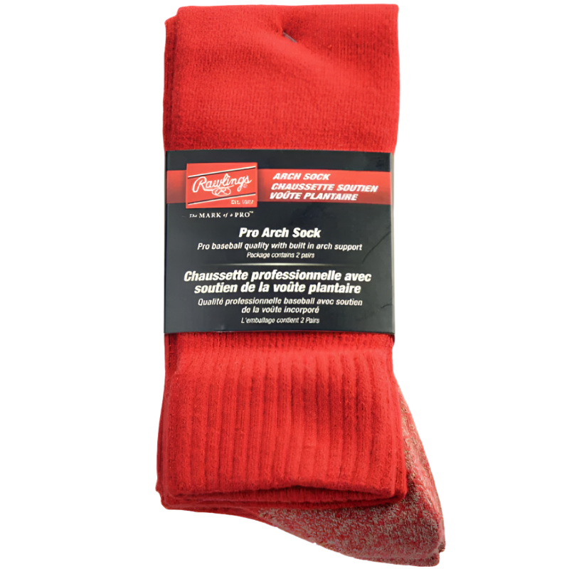 Rawlings Baseball Accessories Rawlings Pro Arch Baseball Socks 2 Pack Red