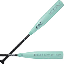 Load image into Gallery viewer, Rawlings Baseball Bats Rawlings Icon USA -10 (2026) Youth 27-31" 17-21oz Teal/Black RUS6I10
