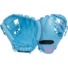 Load image into Gallery viewer, Rawlings Baseball Gloves Rawlings Heart of the Hide 11.5-inch Columbia Blue Infield Adult Blue/Pink front (palm) and back PROR314-2CBCB
