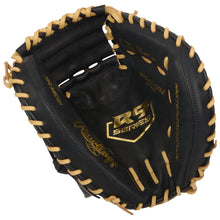 Load image into Gallery viewer, Rawlings Baseball Gloves Rawlings R9 ContoUR 32 inch R9CMU-23BC Catchers Mitt Youth Black Camel
