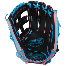 Load image into Gallery viewer, Rawlings Baseball Gloves Rawlings R9 Series 12.75" (2026) Youth Adult R93029-6BP Black/Columbia Blue/Pink RHT

