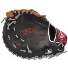 Load image into Gallery viewer, Rawlings First Base Mitt Rawlings R9 Contour Youth 12&quot; black/tan back pointing left
