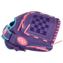 Load image into Gallery viewer, Rawlings Softball Gloves Rawlings Sure Catch 11" (2026) Youth SCSB110PU Purple/Columbia Blue/Pink LHT

