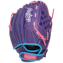 Load image into Gallery viewer, Rawlings Softball Gloves Rawlings Sure Catch 11" (2026) Youth SCSB110PU Purple/Columbia Blue/Pink RHT LHT
