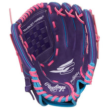 Load image into Gallery viewer, Rawlings Softball Gloves Rawlings Sure Catch 11" (2026) Youth SCSB110PU Purple/Columbia Blue/Pink RHT
