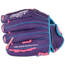 Load image into Gallery viewer, Rawlings Softball Gloves Rawlings Sure Catch 11" (2026) Youth SCSB110PU Purple/Columbia Blue/Pink
